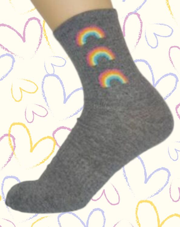 Nature Socks 932 Носки женские с принтом радуга серые
