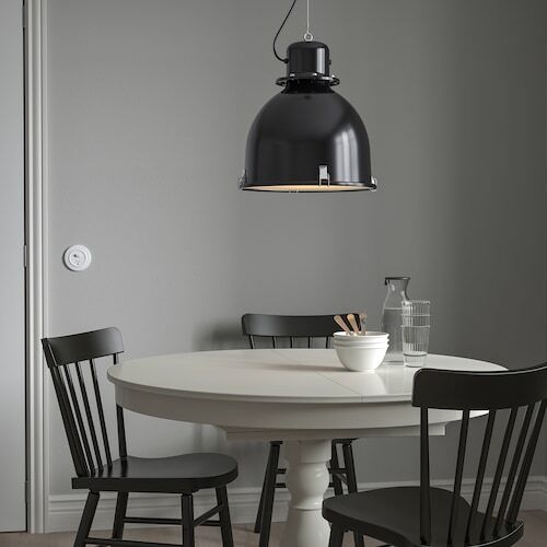 IKEA SVARTNORA, подвесной светильник, черный, 38 см,