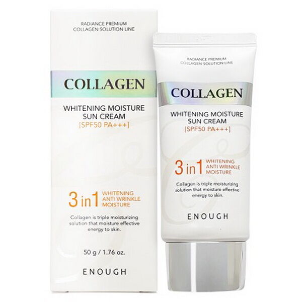 Отбеливающий солнцезащитный крем с коллагеном Enough Whitening Collagen Moisture Sun Cream SPF50 PA+++, 50 г