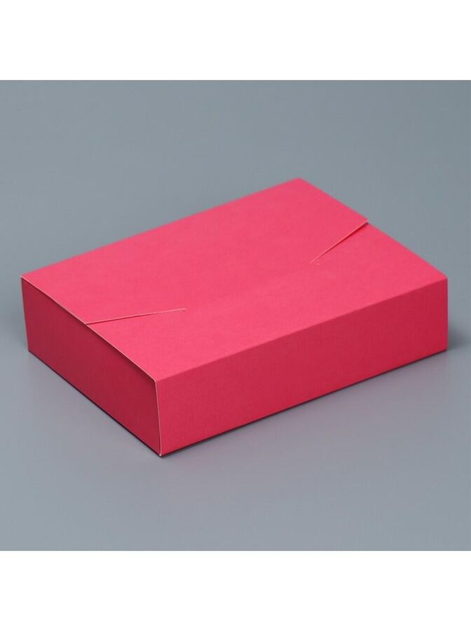 Holiday station Коробка складная 16 х12 х4 см конверт Розовая