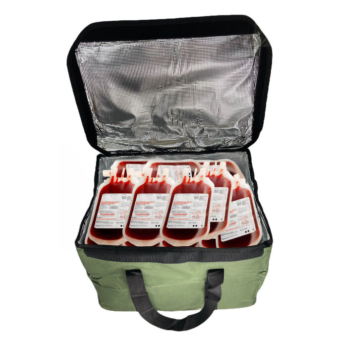 Сумка-холодильник для донорской крови на 32 литра (олива), - Внутренний отражающий слой с антибактериальным покрытием полностью герметичен, что обеспечивает продолжительное сохранение температуры паке