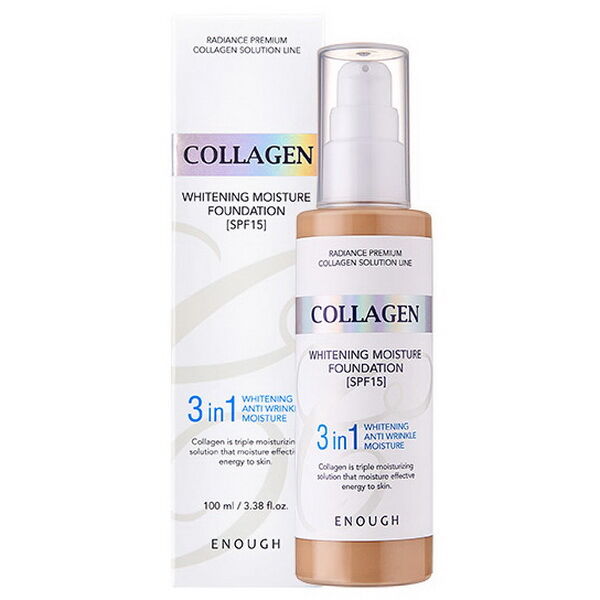 Тональный крем с коллагеном 3 В 1 Enough Collagen Whitening Moisture Foundation 3 IN 1 SPF15, 100мл