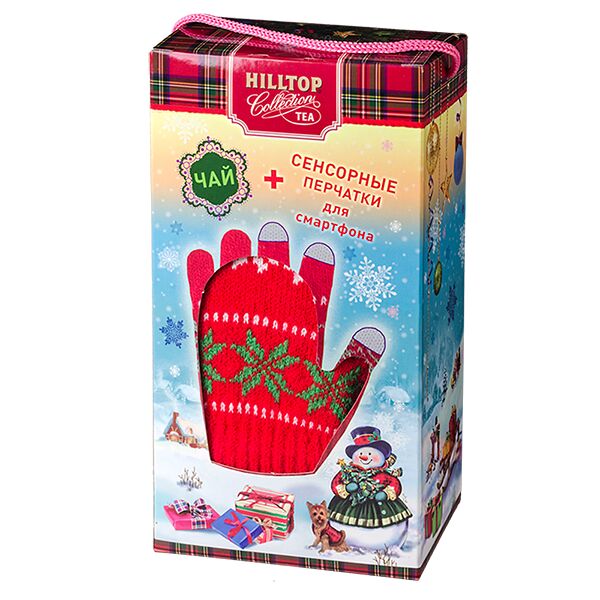 Чай HILLTOP набор &#039;Волшебный Дед Мороз&#039; + перчатки 80 г