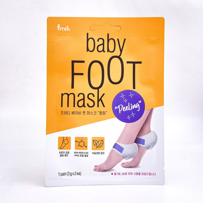 Пилинг маска для пяток PRRETI BABY FOOT MASK 1PAIR PEELING,1пара