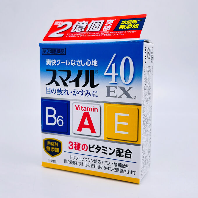 Lion капли для глаз японские с витаминами Smile 40 EX , 15 мл