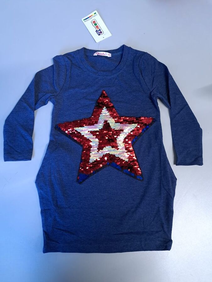 BONITO KIDS Туника для девочек арт.BK989 ПРИНТ ЗВЕЗДА