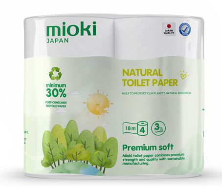 MIOKI Туалетная  бумага трехслойная, 4 рулона, 17 м