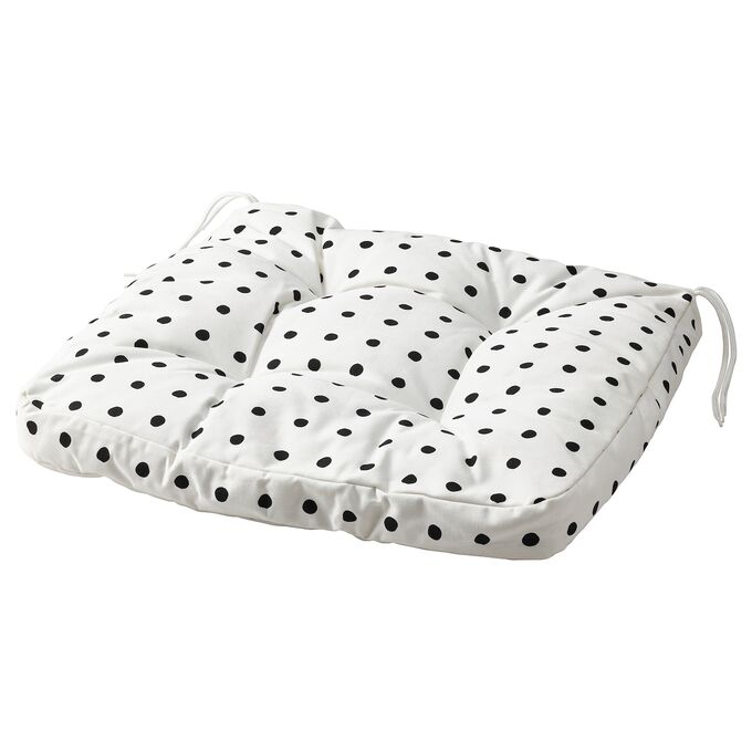 IKEA BJRKTRAST, подушка для детского кресла, белый черный,