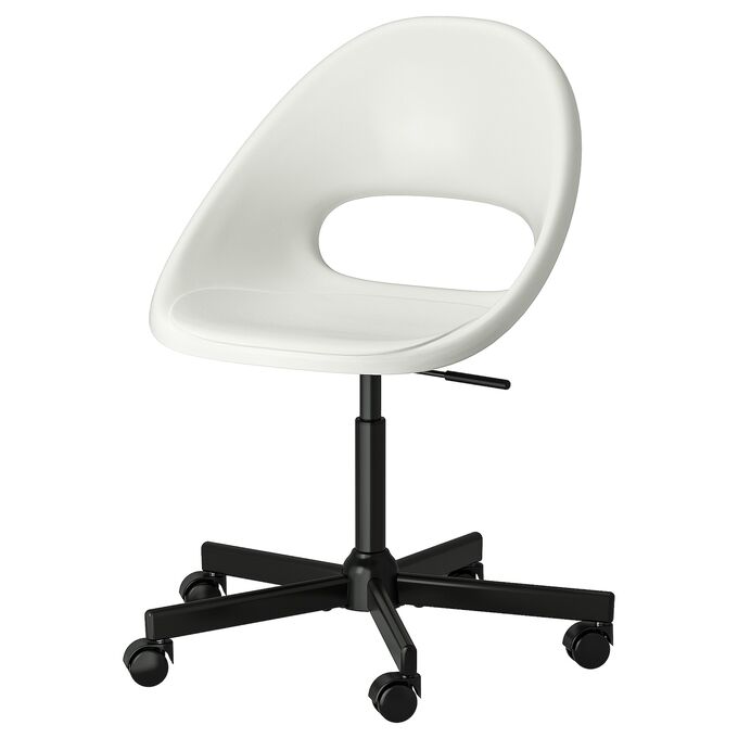 IKEA ЛОБЕРГЕТ МАЛЬСКЕР, вращающееся кресло, белый /черный