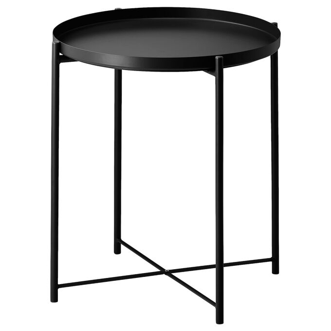 IKEA GLADOM, столик-поднос, черный, 45x53 см