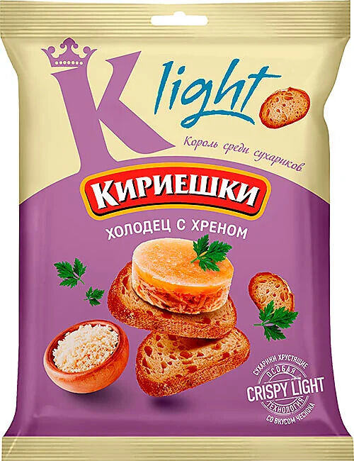 KDV Кириешки Light Сухарики со вкусом &quot;Холодец с хреном&quot; 80 г