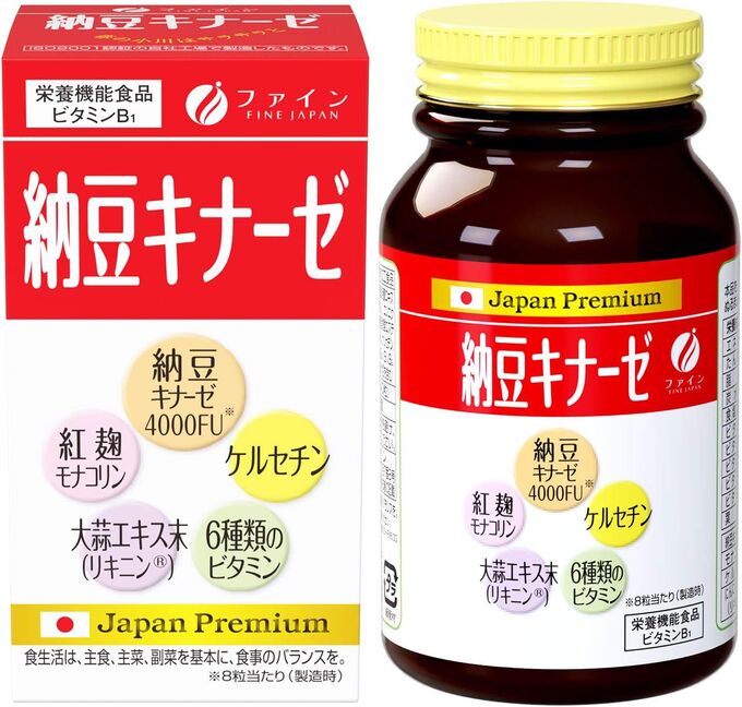 FINE JAPAN Nattokinase 4000FU - обогащенная наттокиназа с витаминами