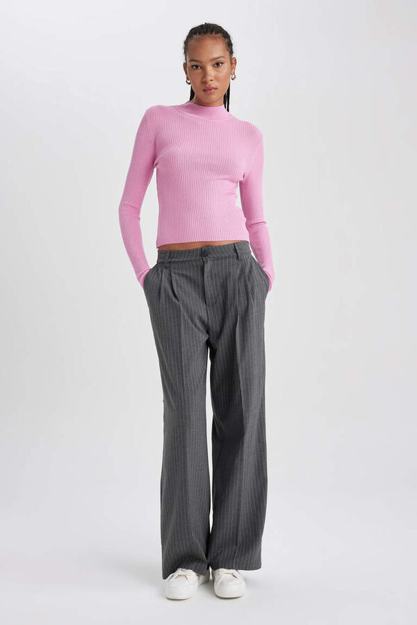 DEFACTO Широкие стандартные брюки с двойными карманами и высокой талией