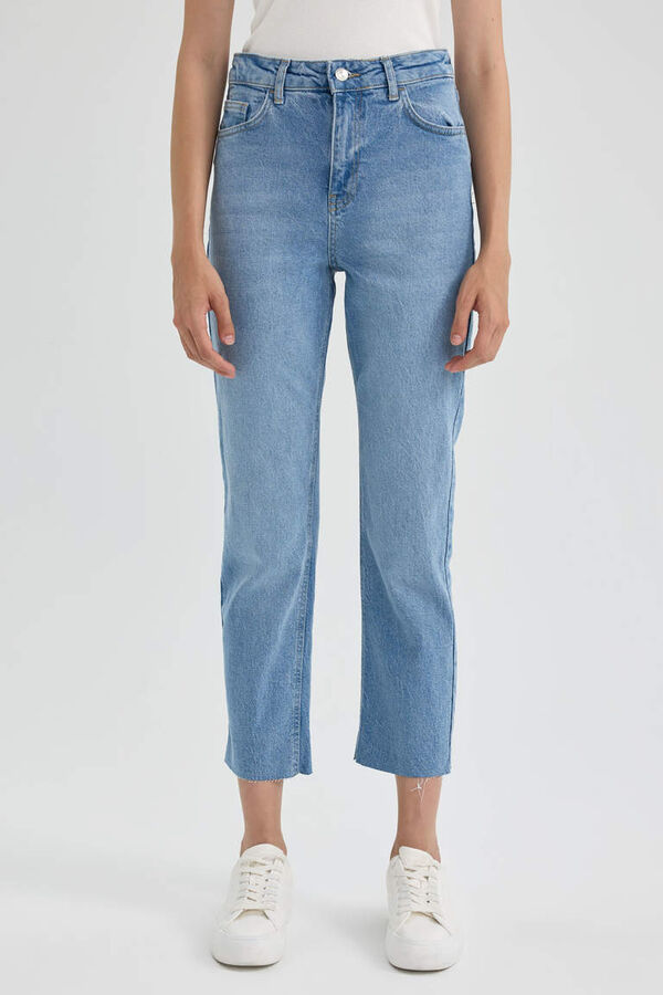 DEFACTO Джинсовые брюки прямого кроя Mary Vintage с высокой талией и вырезом длиной до щиколотки