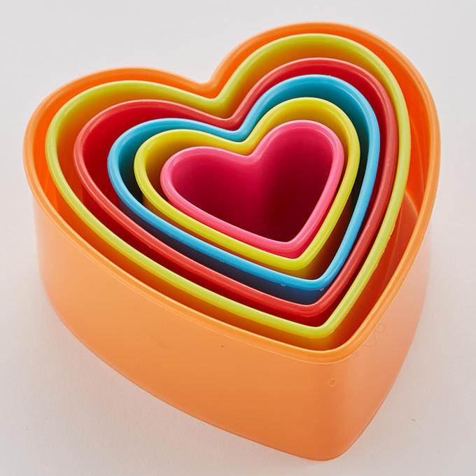Набор пластиковых форм для печенья 6 размеров &quot;Сердечки&quot; АК-620Р/6