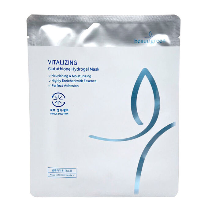 BeauuGreen Vitalizing Glutathione Hydrogel Mask, Гидрогелевая детокс-маска с глутатионом