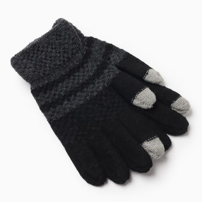 S.Gloves Перчатки мужские, цвет черный/серый, размер 10