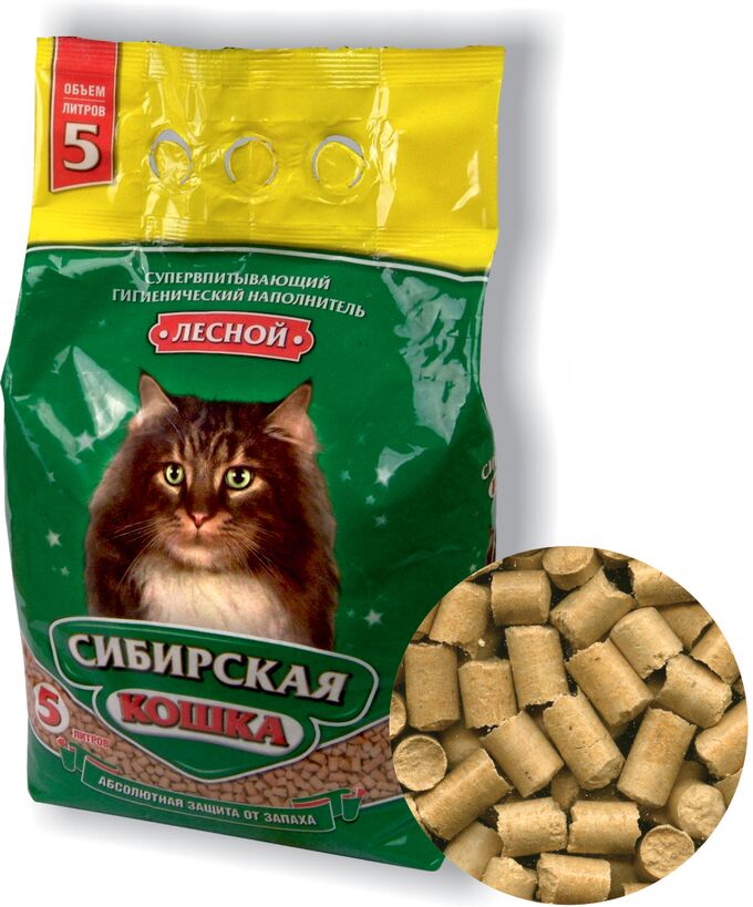 Сибирская Кошка Наполнитель Лесной 5л