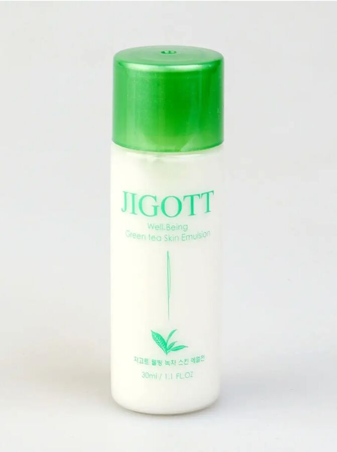 Jigott/ WELL-BEING GREENTEA  Эмульсия для лица с экстрактом зелёного чая 30 мл