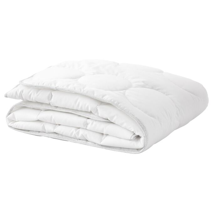IKEA LENAST, Пуховое одеяло для детской кроватки, белое /серое, 110x125 см,