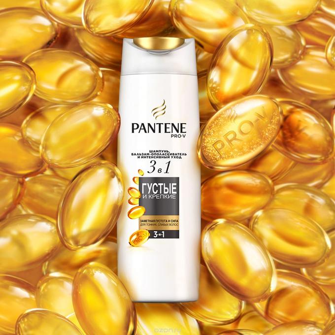 PANTENE Шампунь\бальзам-ополаскиватель\интенсивный уход 3в1 Густые и крепкие 360мл