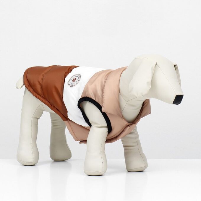 СИМА-ЛЕНД Куртка для собак &quot;Шоколад&quot;, размер XL (ДС 42, ОГ 58, ОШ 40), бежево-коричневая