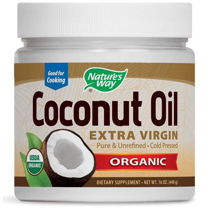 Nature&#039;s Way, Органическое кокосовое масло холодного отжима (Extra Virgin), 16 унций (454 г)