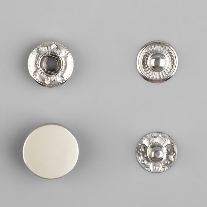 СИМА-ЛЕНД Кнопки установочные, Альфа, d = 12 мм, цвет серебряный матовый