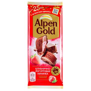 Alpen Gold Шоколад Альпен Гольд Клубника Йогурт 85 г 1 уп.х 21 шт.
