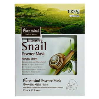 Маска для лица PURE MIND Intensive Snail Essence Mask с муцином улитки