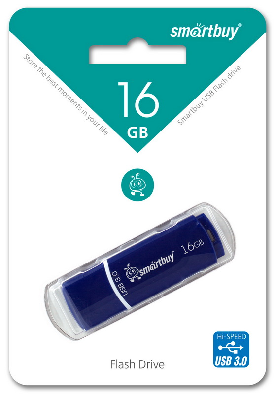 Флешка USB 3.0  накопитель Smartbuy 16GB Crown Blue (SB16GBCRW-Bl)