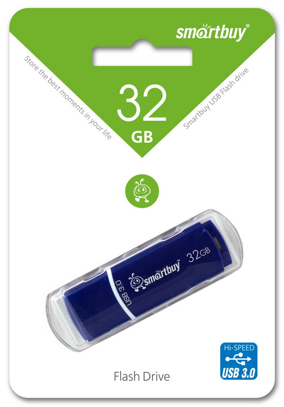 Флешка USB 3.0  накопитель Smartbuy 32GB Crown Blue (SB32GBCRW-Bl)