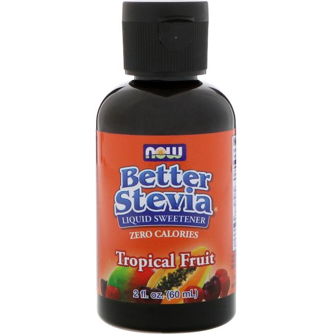 Now Foods, Стевия (Better Stevia), жидкий сахарозаменитель, тропический плод, 2 жидких унции (60 мл)
