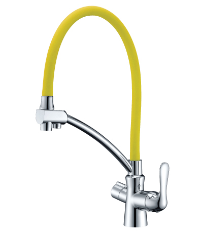 LEMARK LM3070C-Yellow &quot;Комфорт&quot; Смеситель для кухни, с гибким излив, с подкл. к фильтру питьевой воды, хром