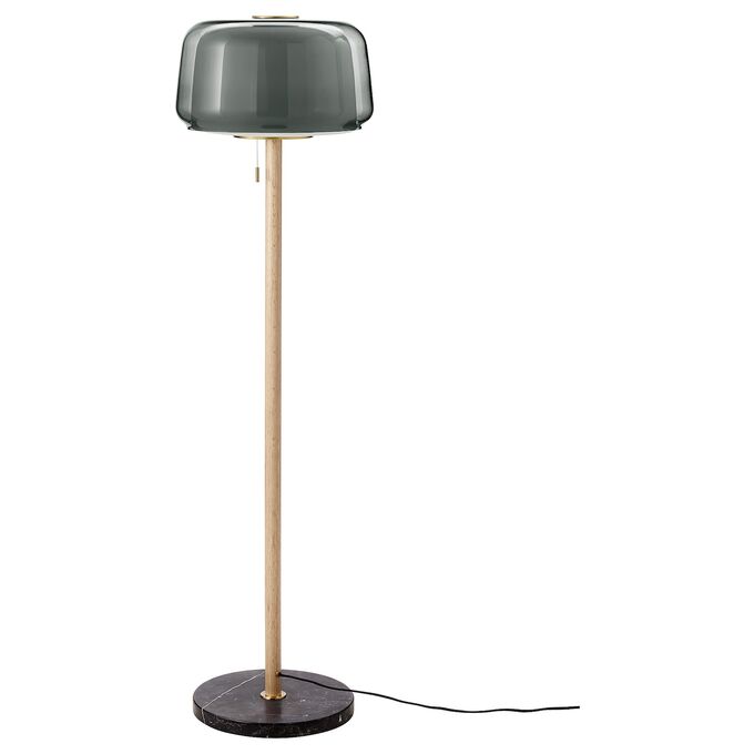 IKEA Напольный светильник EVEDAL, мрамор/серый