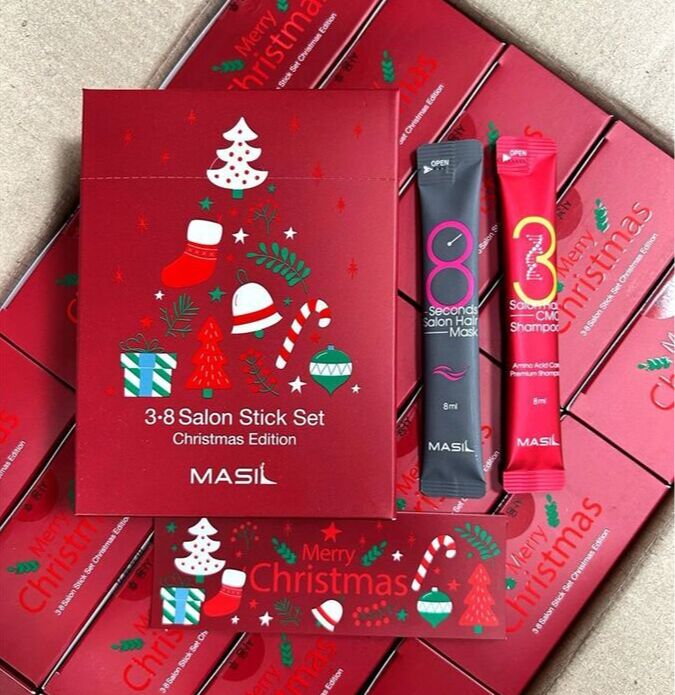 Masil Набор для волос рождественское издание Set Stick Salon Christmas Edition, Mask(8мл*10шт), Shampoo(8мл*10шт)