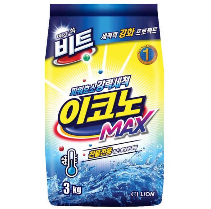 Lion Стиральный порошок для стирки в хол.воде EconoPlus, 3кг, мягкая упаковка/Ю.Корея