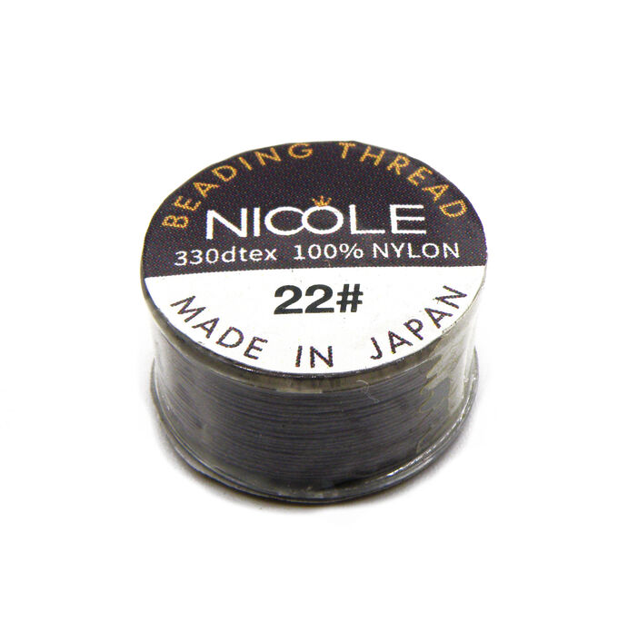 Нить для бисера NICOLE #22 темно-серая, 46 м. Цена за 1 шт.