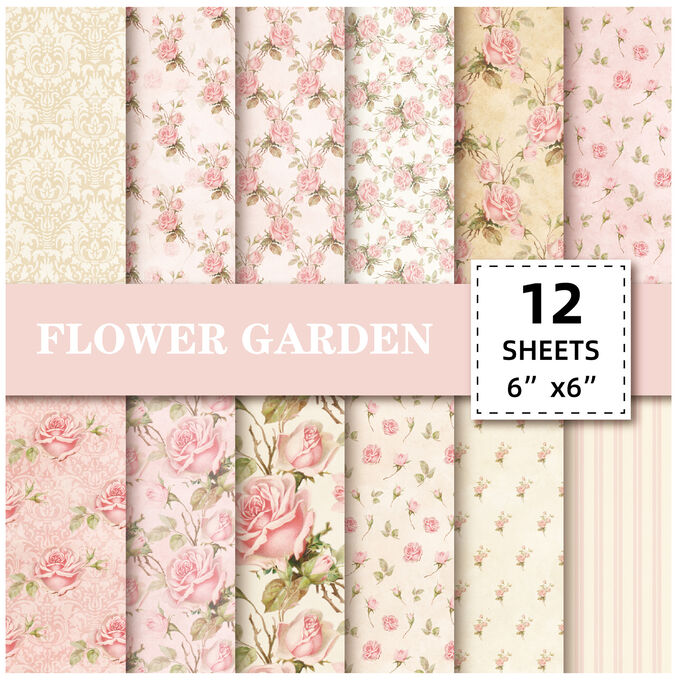 Набор бумаги &quot;Flower Garden&quot;, 15*15 см, 12 шт./упк.