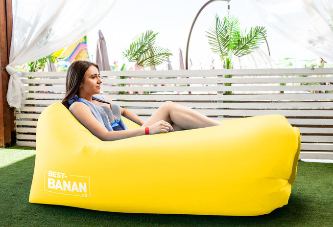 Портативный надувной диван-шезлонг Best-Banan желтый