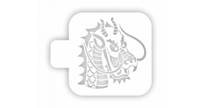 Трафарет-Дизайн Трафарет голова дракона 9*9 см