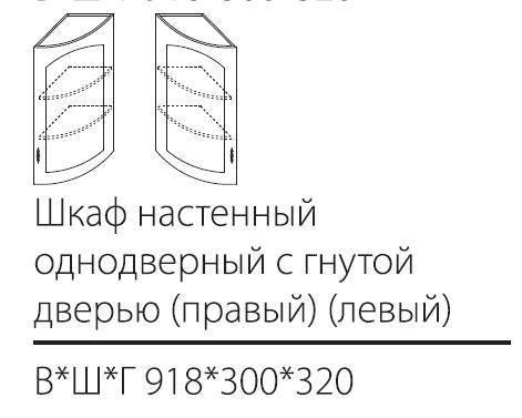 ШКН однодверный с гнутой дверью 918*300*320