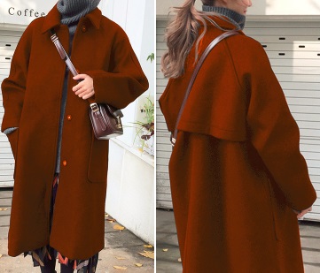Утепленное пальто с отложным воротником Цвет: КАРАМЕЛЬ