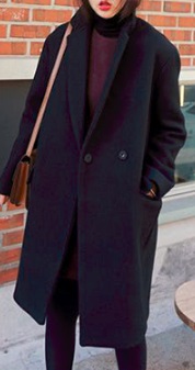 Утепленное пальто с лацканами Цвет: ЧЕРНЫЙ
