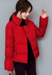 Утепленная куртка с воротником стойкой Цвет: БОРДО
