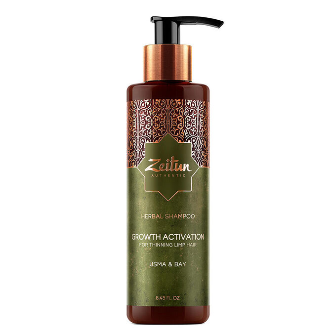 Zeitun Фито-шампунь для густоты и здоровья волос, с маслом усьмы и маслом бей