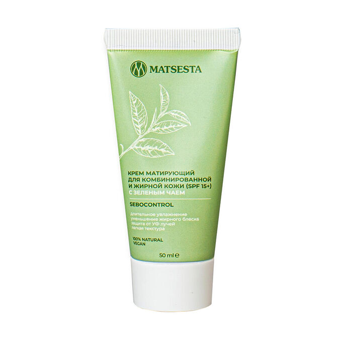 Matsesta Крем матирующий для жирной и комбинированной кожи, с зелёным чаем, SPF 15+