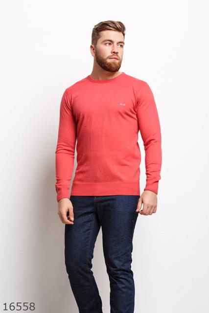 Мужской пуловер 16558 коралловый