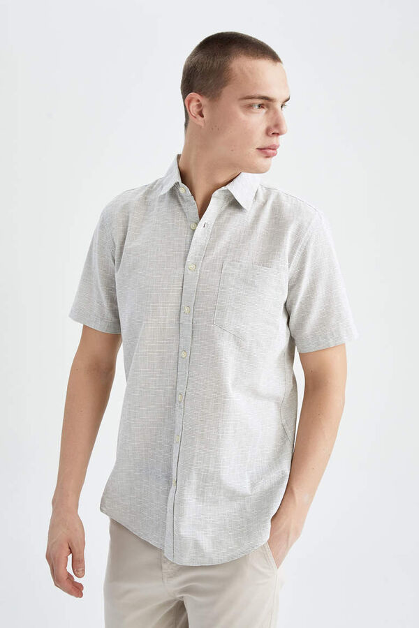 DEFACTO Рубашка обычного кроя из 100% хлопка с короткими рукавами