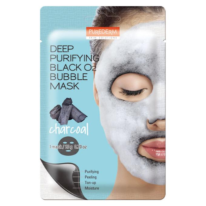 EUE Glow Bubble Wash Off Charcoal Black Кислородная маска для лица - древесный уголь, 5 мл, set 5шт